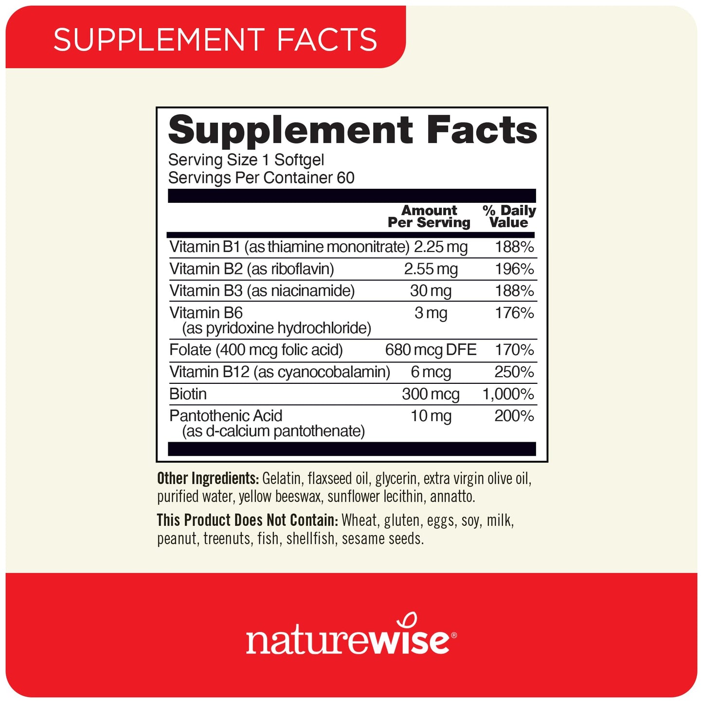 NatureWise Omega-3 1000mg Softgels (EPA 600mg / DHA 400mg) with Vitamin E & Vitamin B Complex, 240 Count