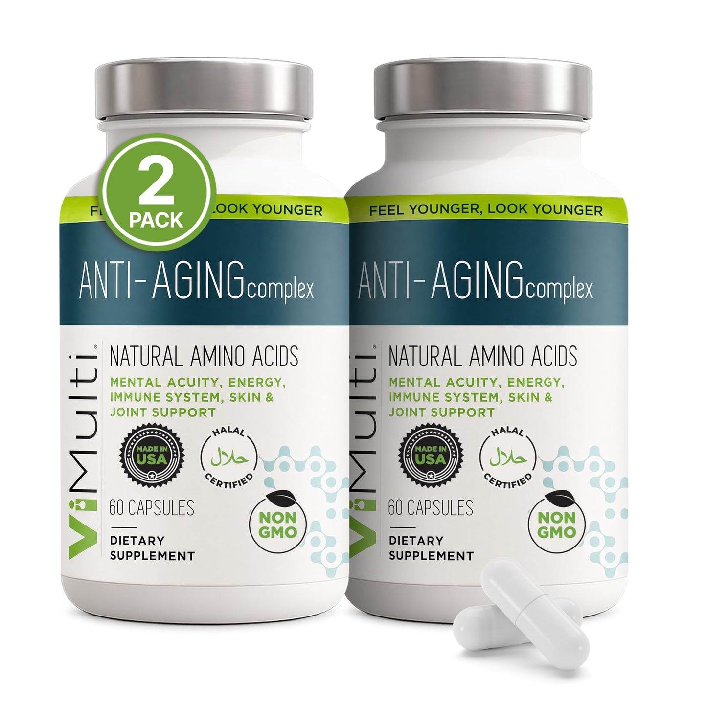 ViMulti Anti-Aging Complex Amino Acid Dietary Supplement 120 Capsules