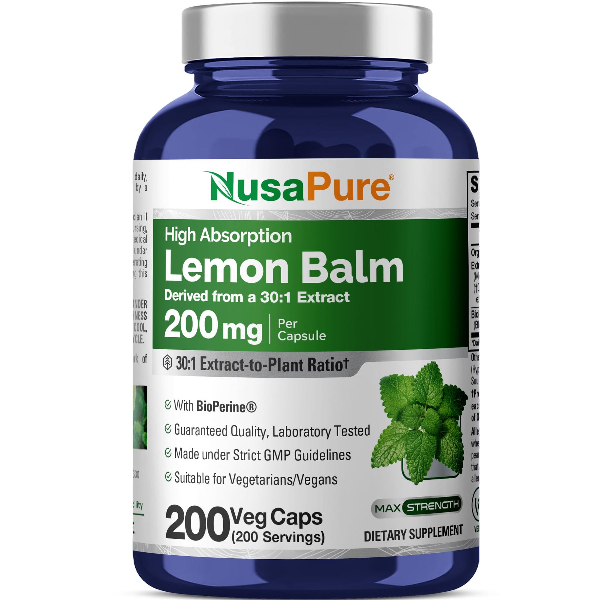 NusaPure Lemon Balm Capsules 200
