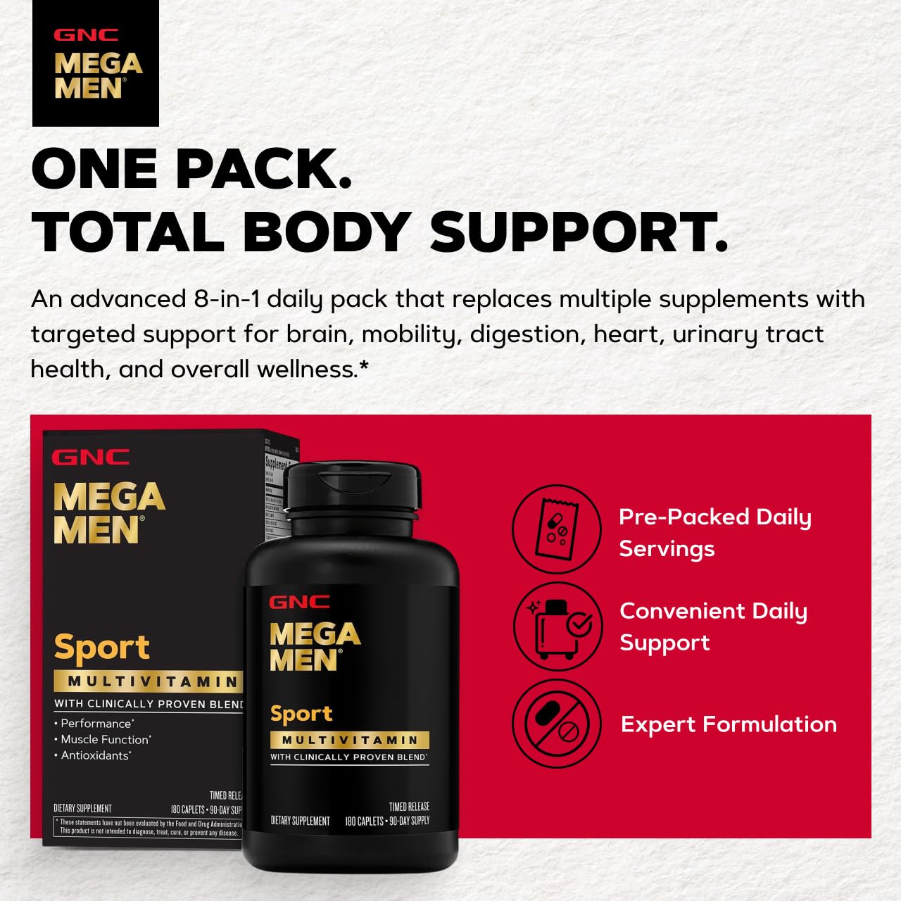GNC Mega Men Sport Multivitamin for Men Capsule 180 Count