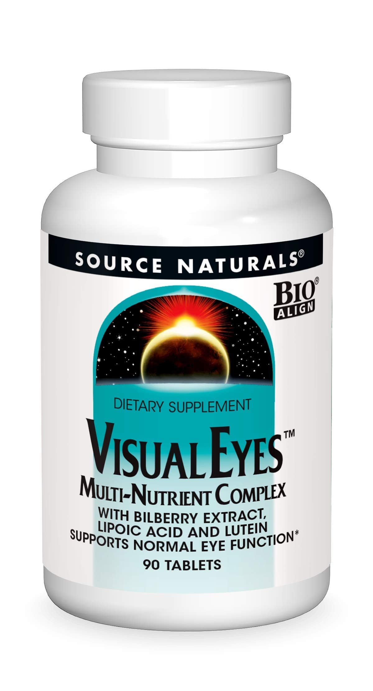 Source Naturals Visual Eyes Dietary Supplement - Multi-Nutrient Complex with Bilberry Extract, Lipoic Acid and Lutein, 90 Tablets
