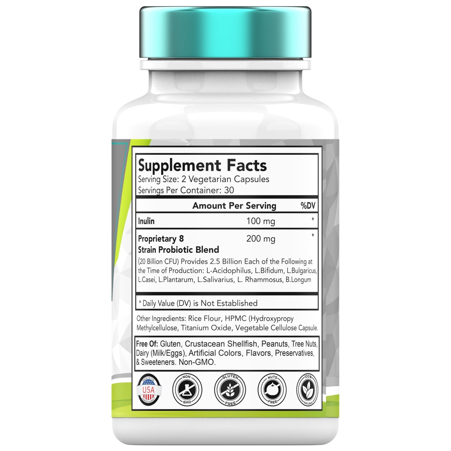 tnvitamins Probiotics with Prebiotic: 50 Billion CFU - 10 Strain - 90 Vegetarian Capsules