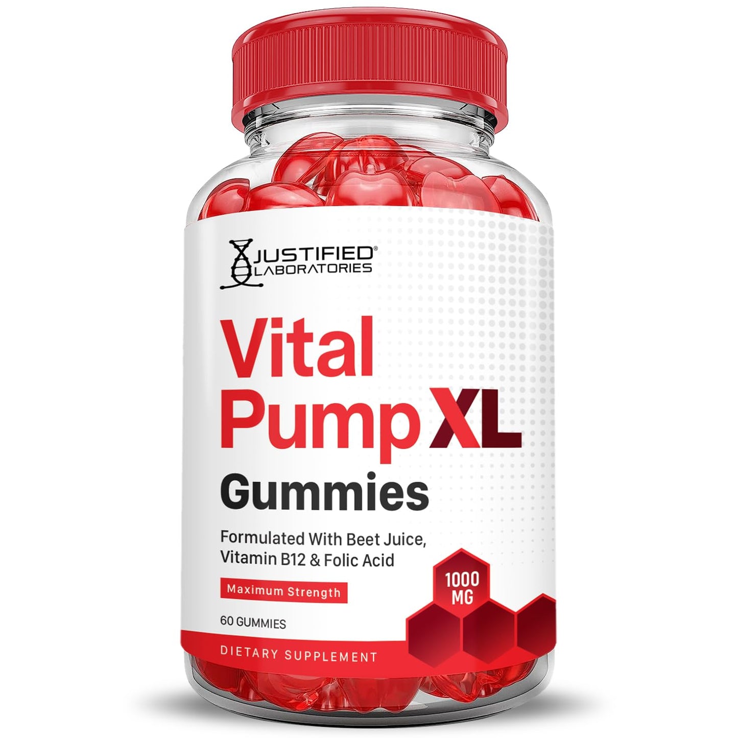 Justified Laboratories Vital Pump XL Performance Gummies 1000MG Advanced Formula Vital PumpXL, 120 Gummies