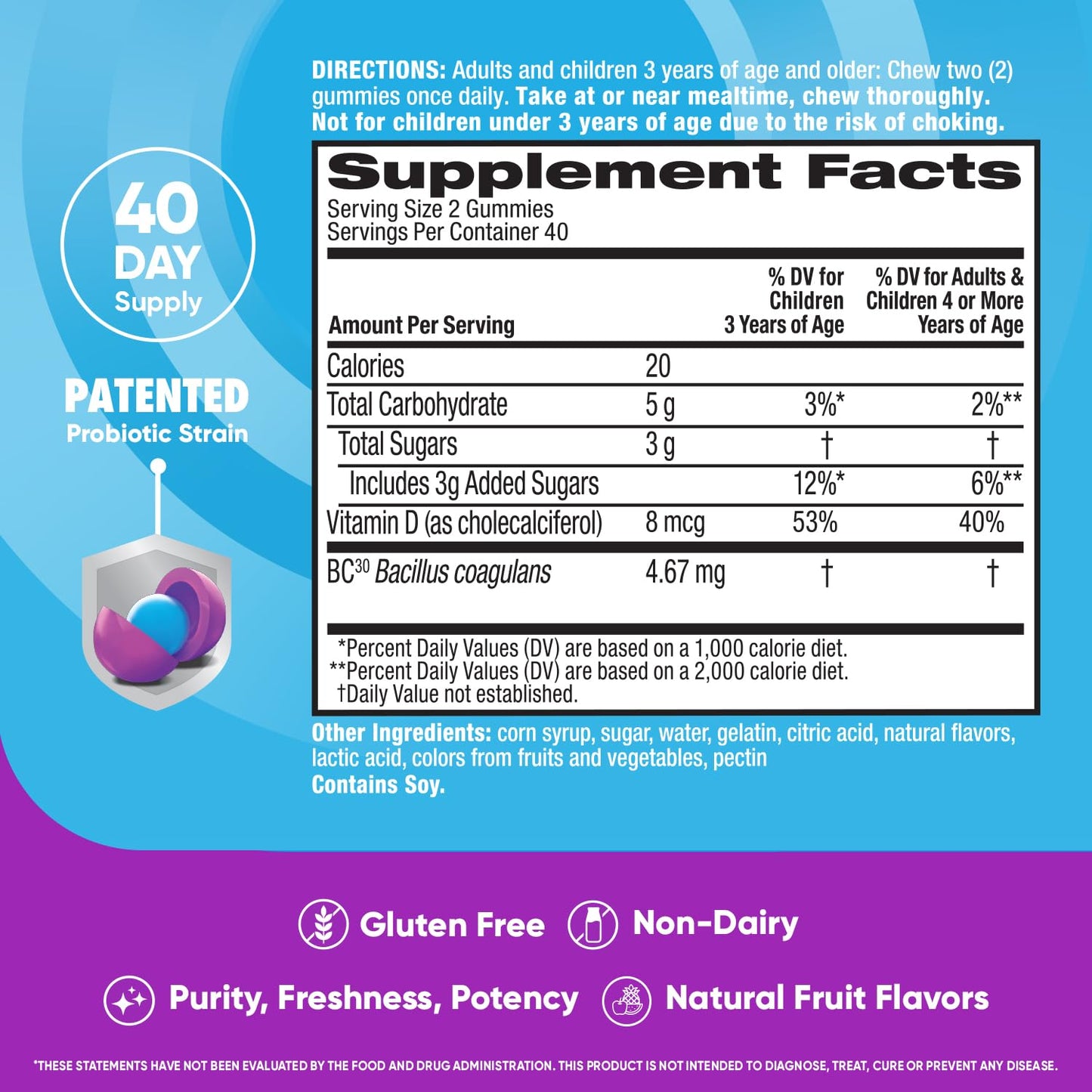 Digestive Advantage Daily Probiotic Gummies 240 Gummies