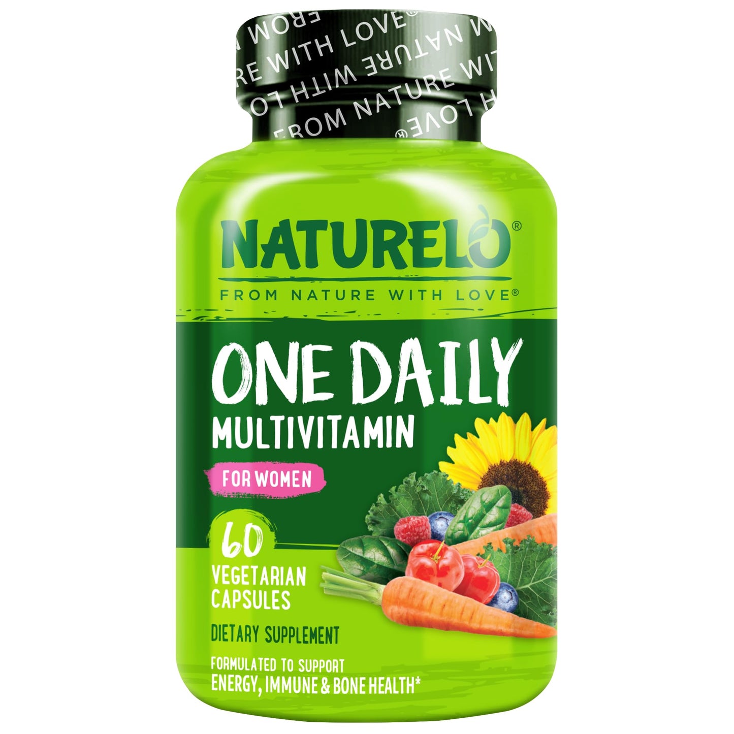 NATURELO One Daily Multivitamin for Women with Vitamin B12, Capsule, 60 Count