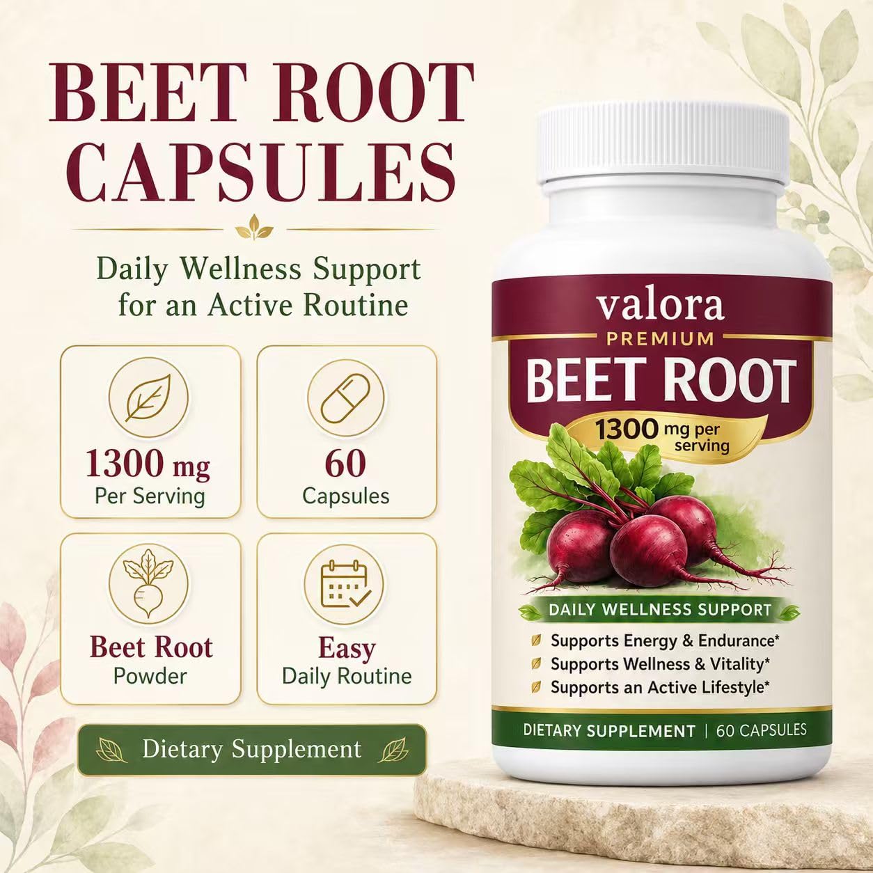 Valora Beetroot Capsules 60 Count