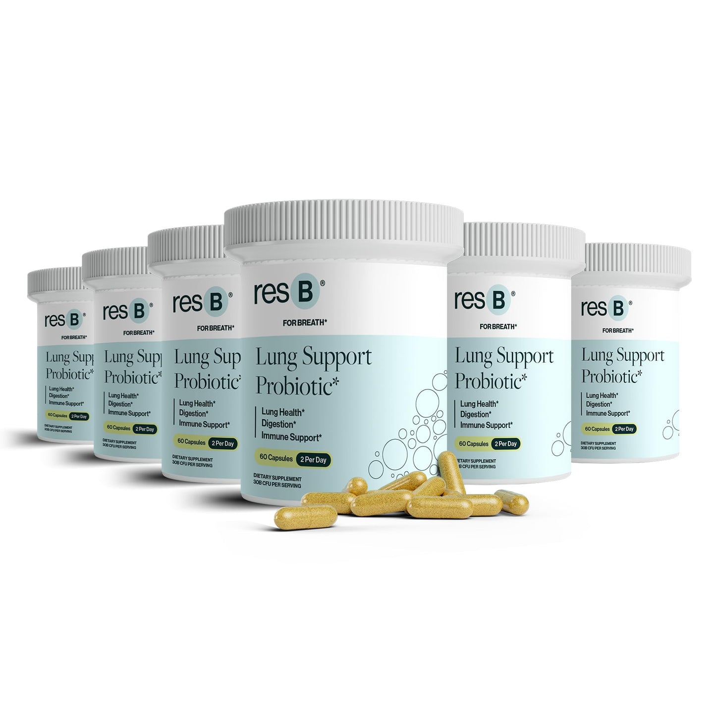 ResBiotic ResB Lung Support Probiotic Supplement Capsules, 60 per bottle