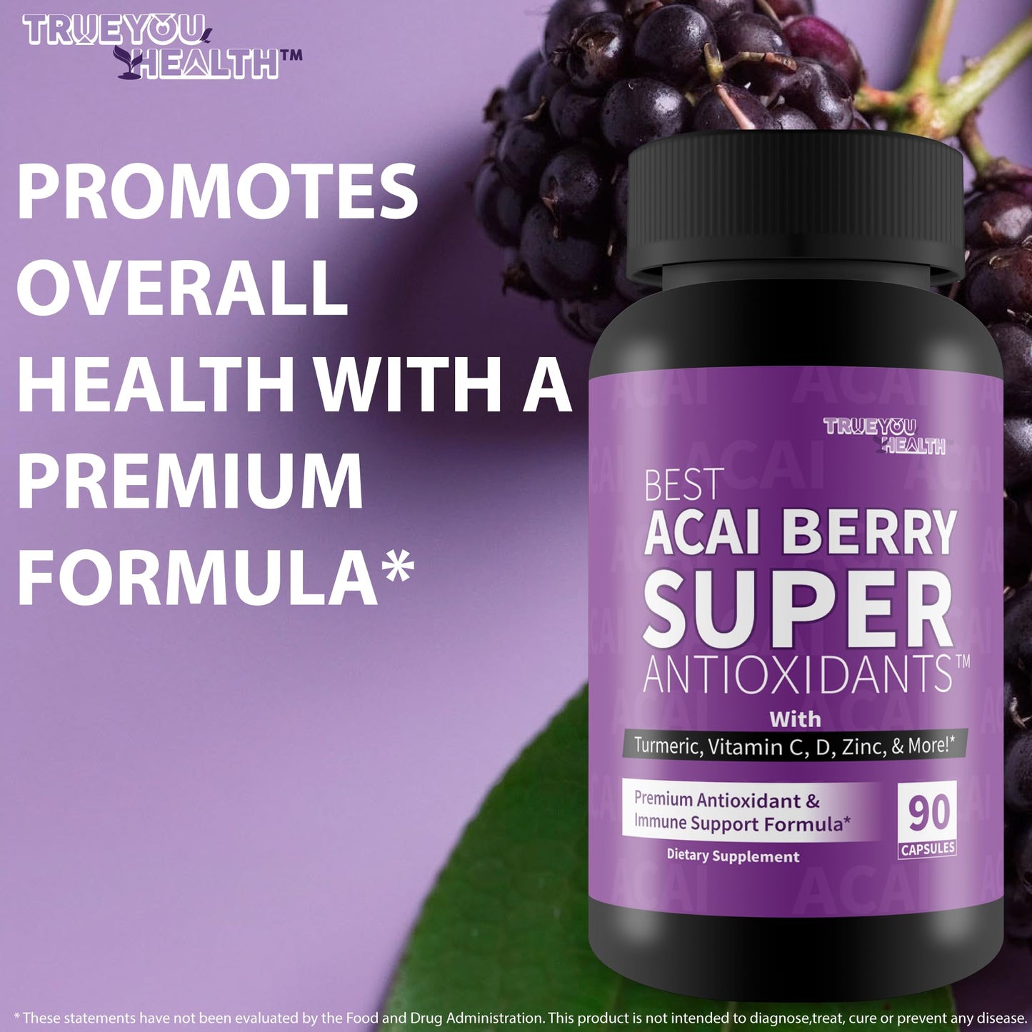 True You Health Acai Berry Super Antioxidants Capsule, 90 Count