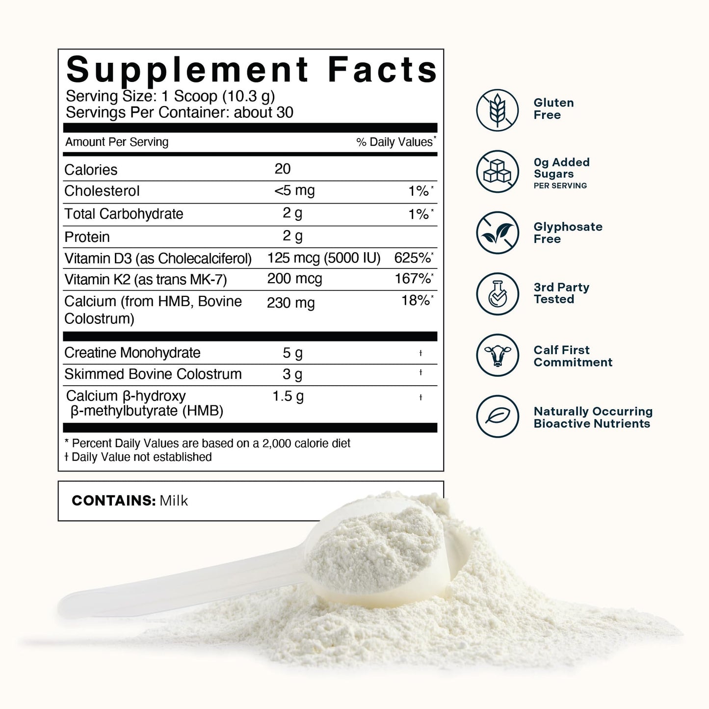 Bovita Health Colostrum + Creatine Powder Supplement, 10.9 Ounces