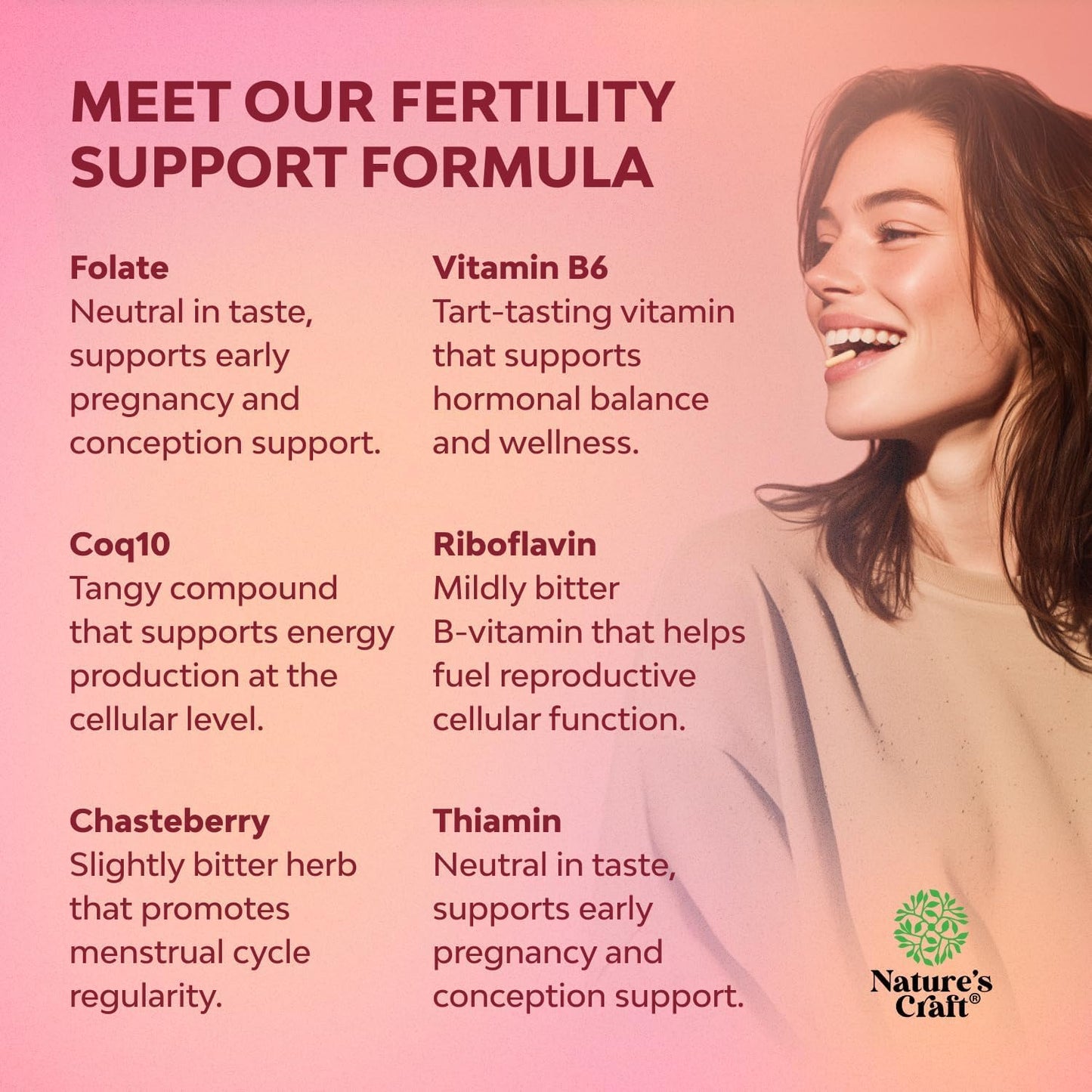Natures Craft Female Fertility Prenatal Multivitamin Capsule, 180 Count