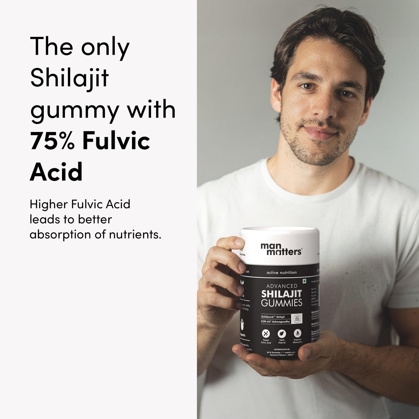 Man Matters Himalayan Shilajit Gummies 3000mg, 60 Gummies