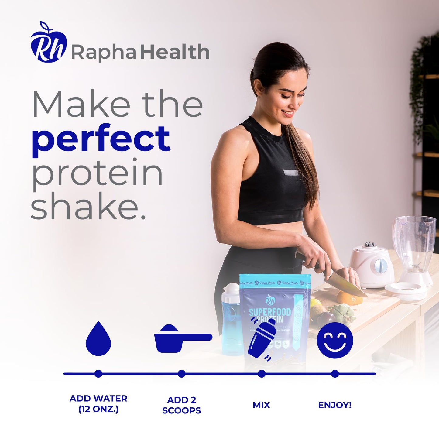 RAPHA HEALTH Superfood Whey Protein Powder (Vanilla), 1.98 lb