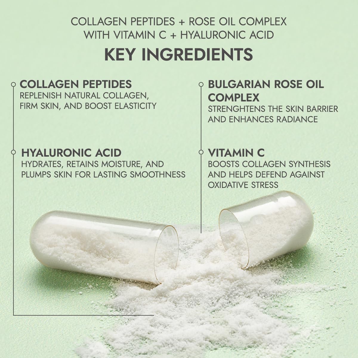 Alteya Organics Collagen Peptides & Rose Oil Complex Capsules 120 Count