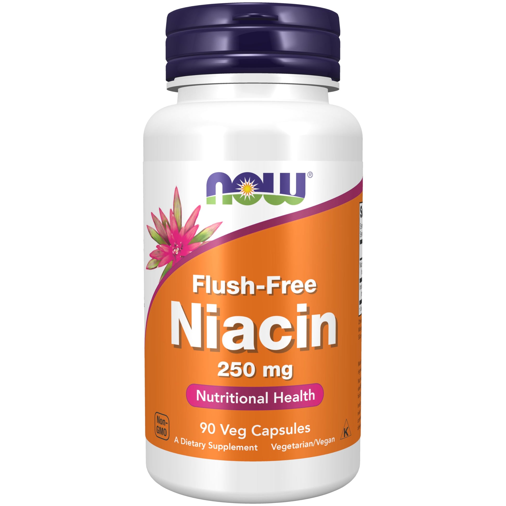 NOW Foods Niacin (Vitamin B-3) 250 mg Flush-Free Capsules, 90 Count