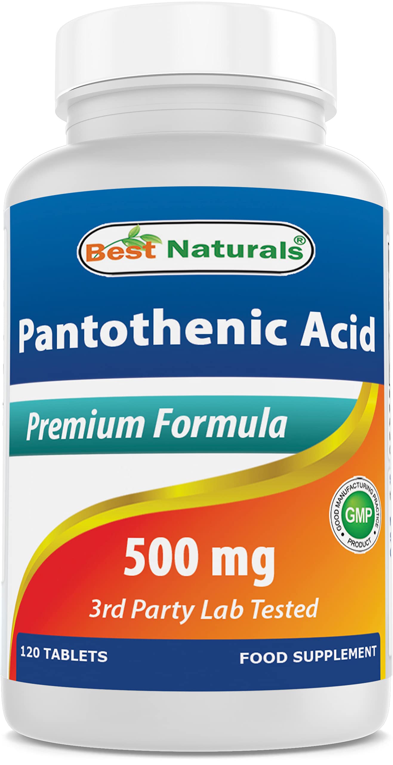 Best Naturals Pantothenic Acid 500 mg Tablet, 120 Count
