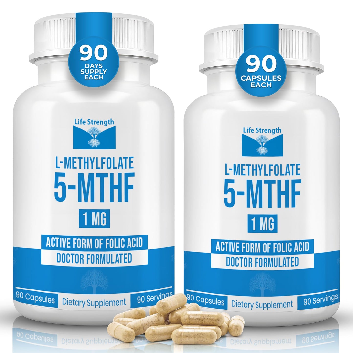 LifeStrength L Methylfolate 1mg Capsules, 180 Count