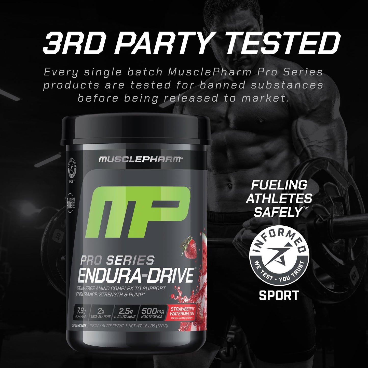 Muscle Pharm Pro Series Endura-Drive Strawberry Watermelon Powder 14.72 Ounce