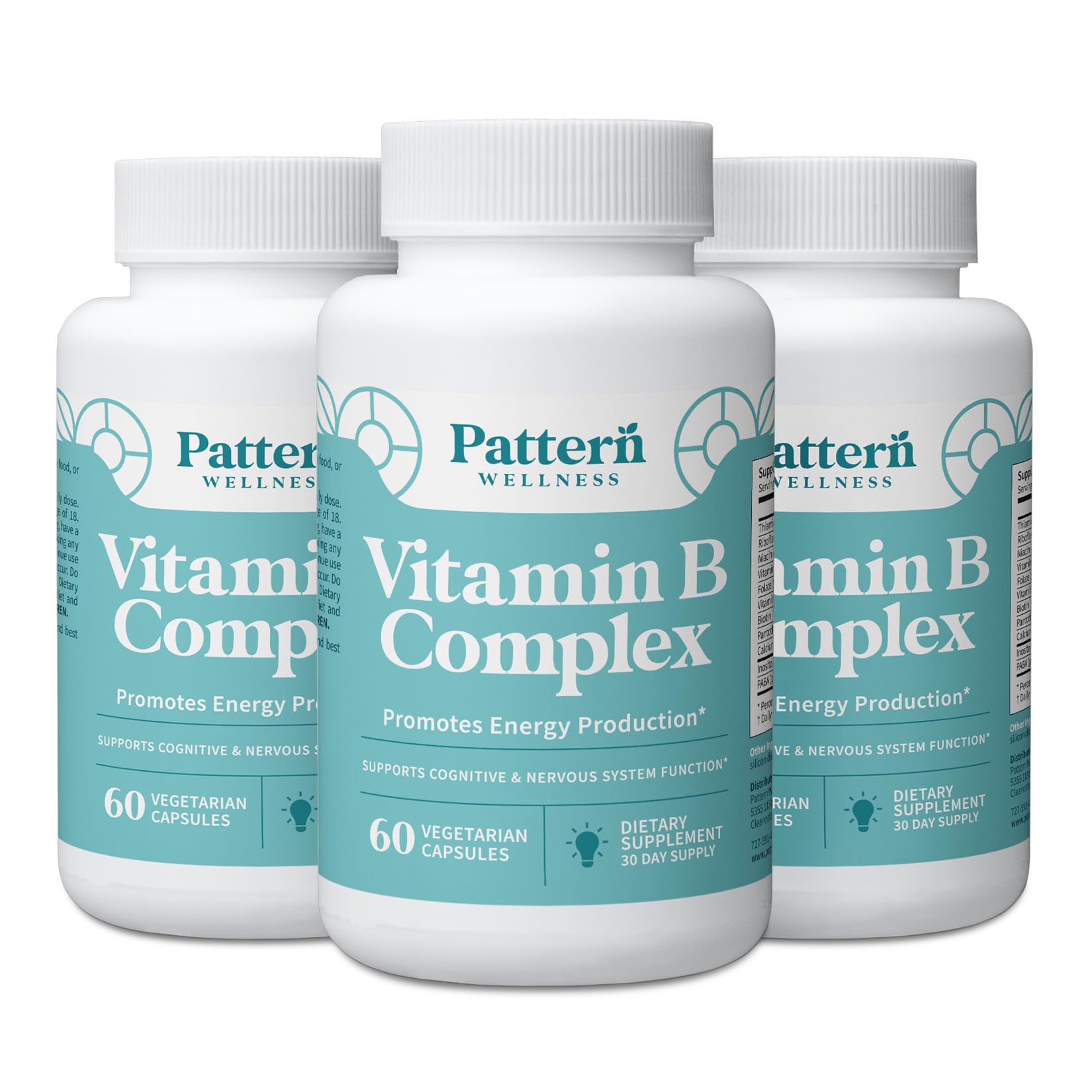Pattern Wellness Vitamin B Complex Supplement 180 Capsules