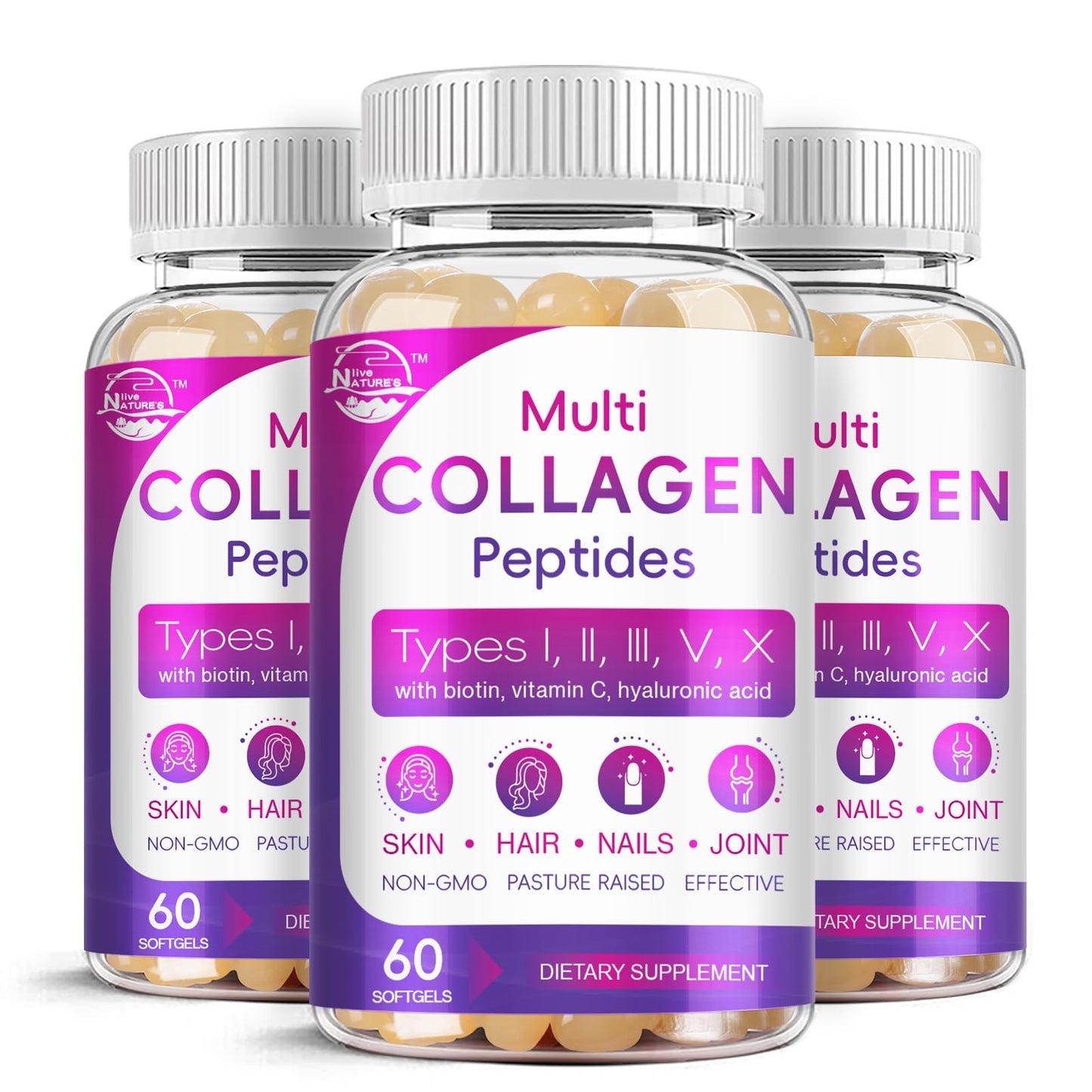 Nature's live Multi Collagen Peptides Softgels 180