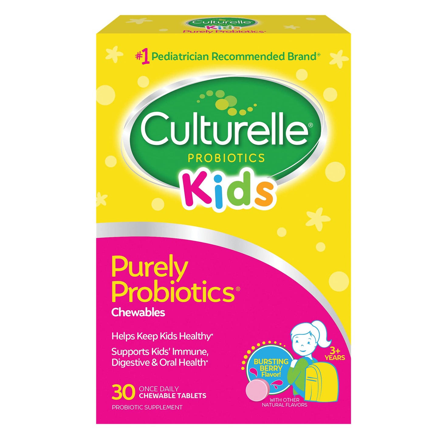 Culturelle Daily Probiotic for Kids + Veggie Fiber Gummies, 30 Count
