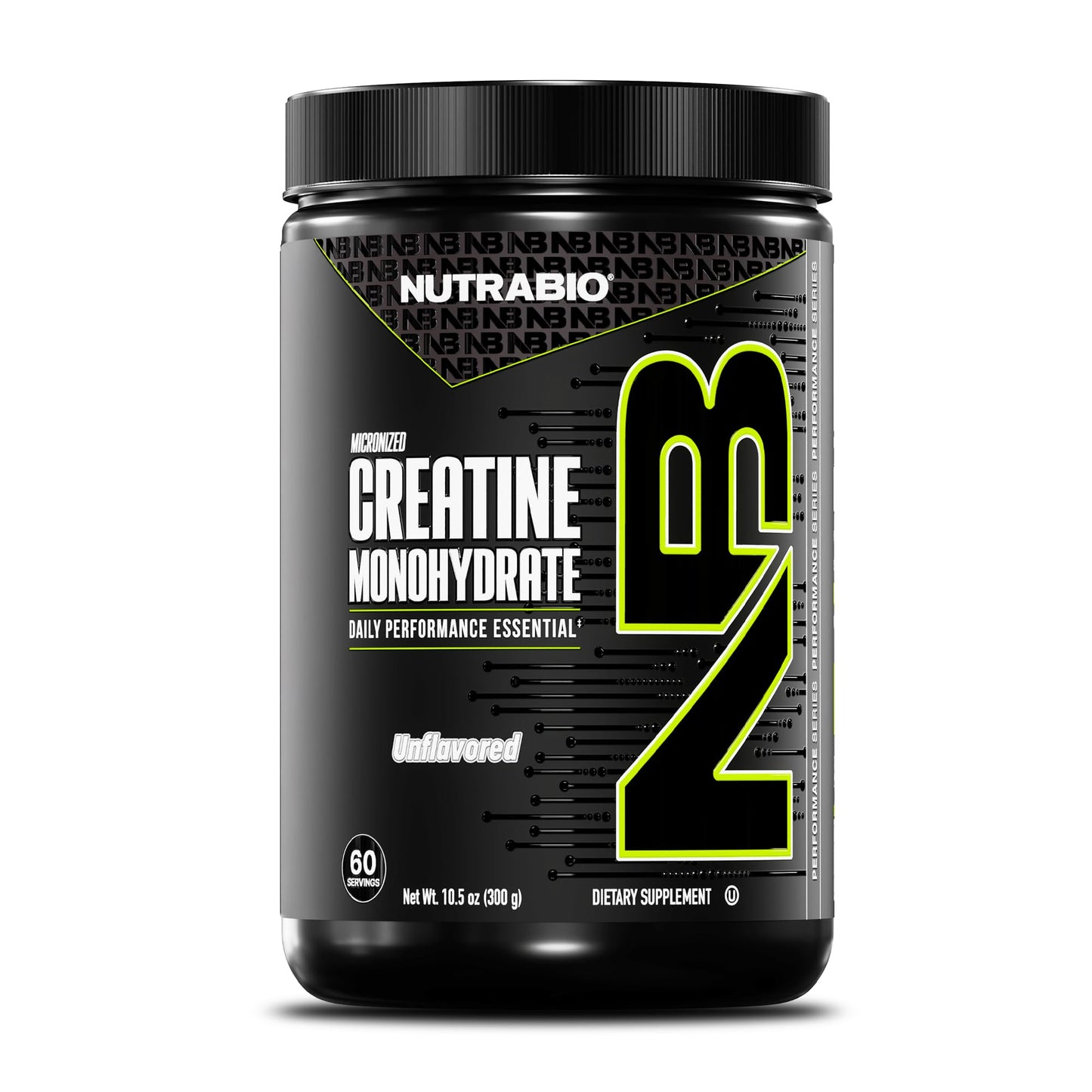 NutraBio Pure Micronized Creatine Monohydrate Powder, 10.6