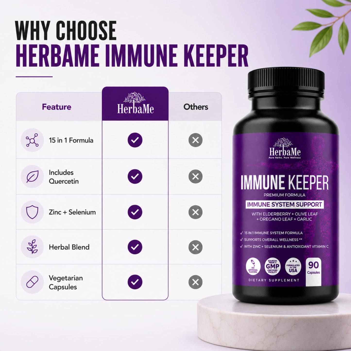 HerbaMe Immune Support Capsules 90