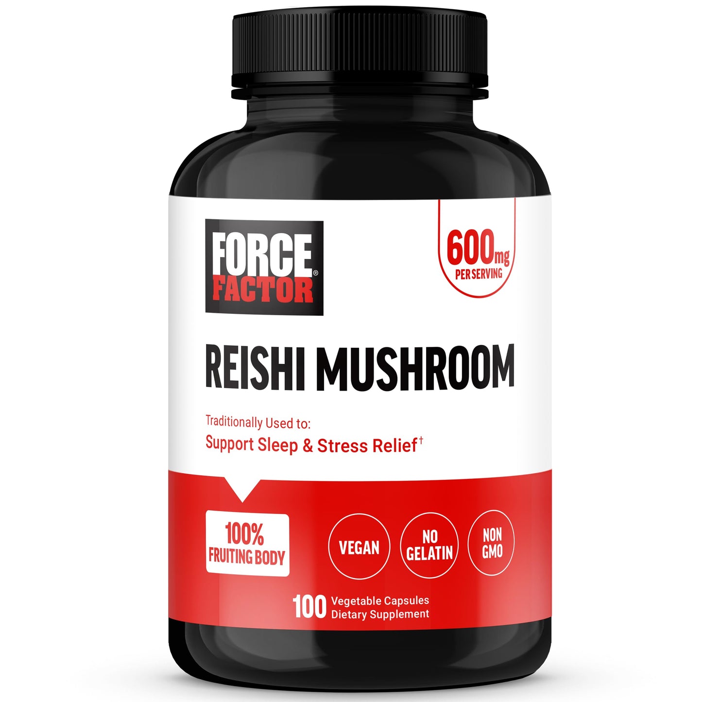 Force Factor Reishi Mushroom Supplement Capsules 100 Count
