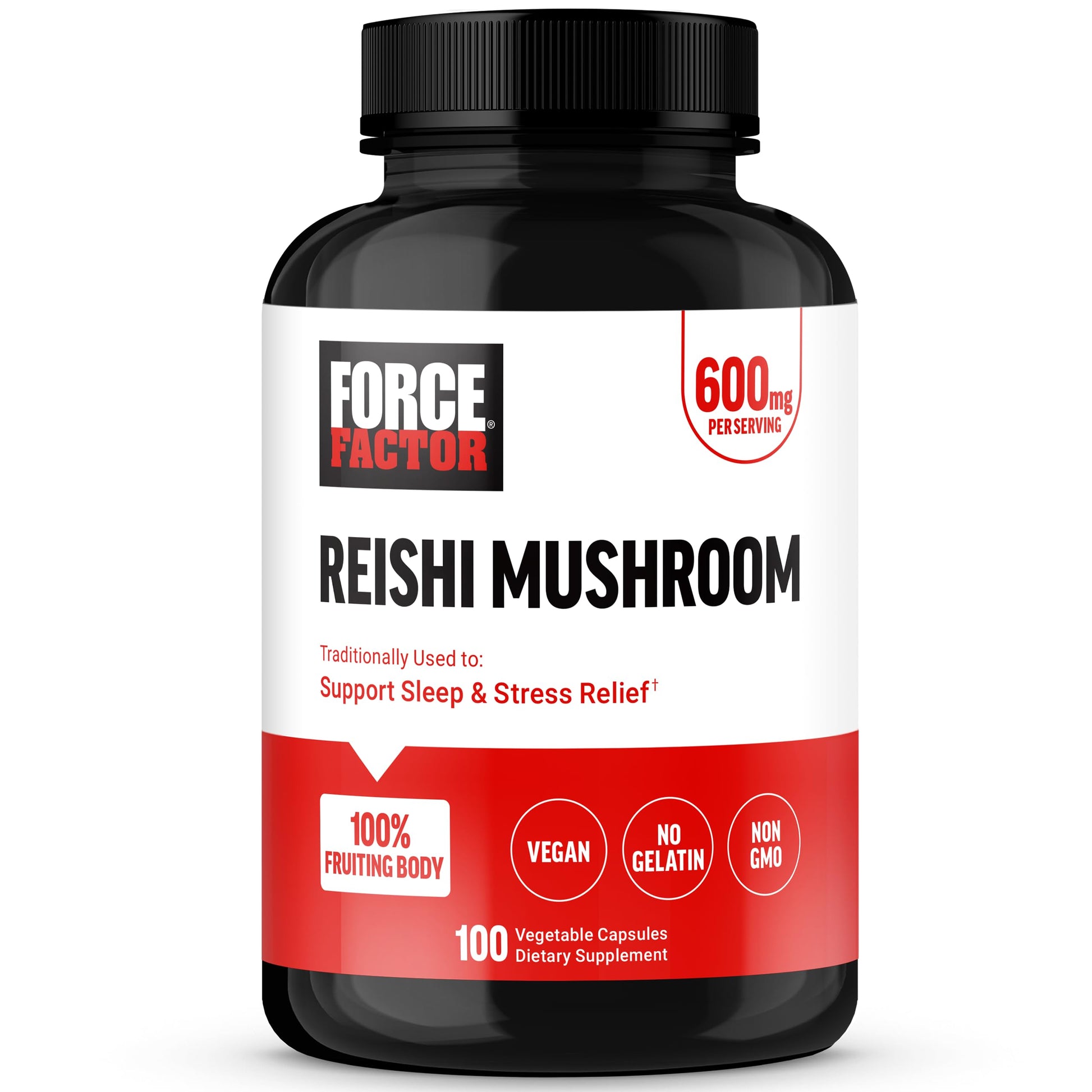 Force Factor Reishi Mushroom Supplement Capsules 100 Count