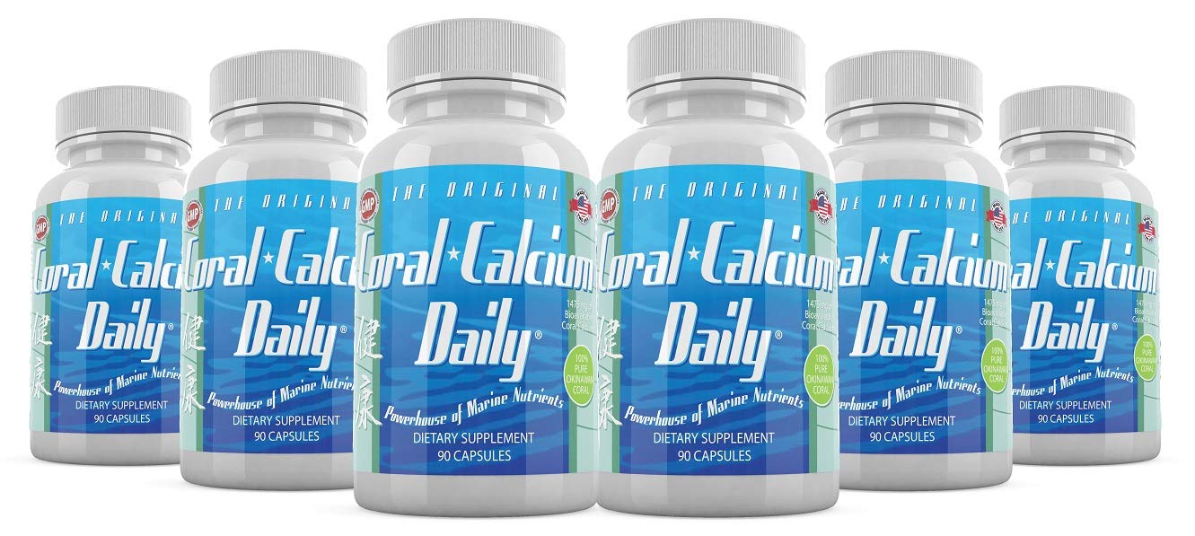 Daily Health Pure Okinawa Coral Calcium - Marine-Grade Supplement with 72 Trace Minerals - 1475mg, 540 Capsules
