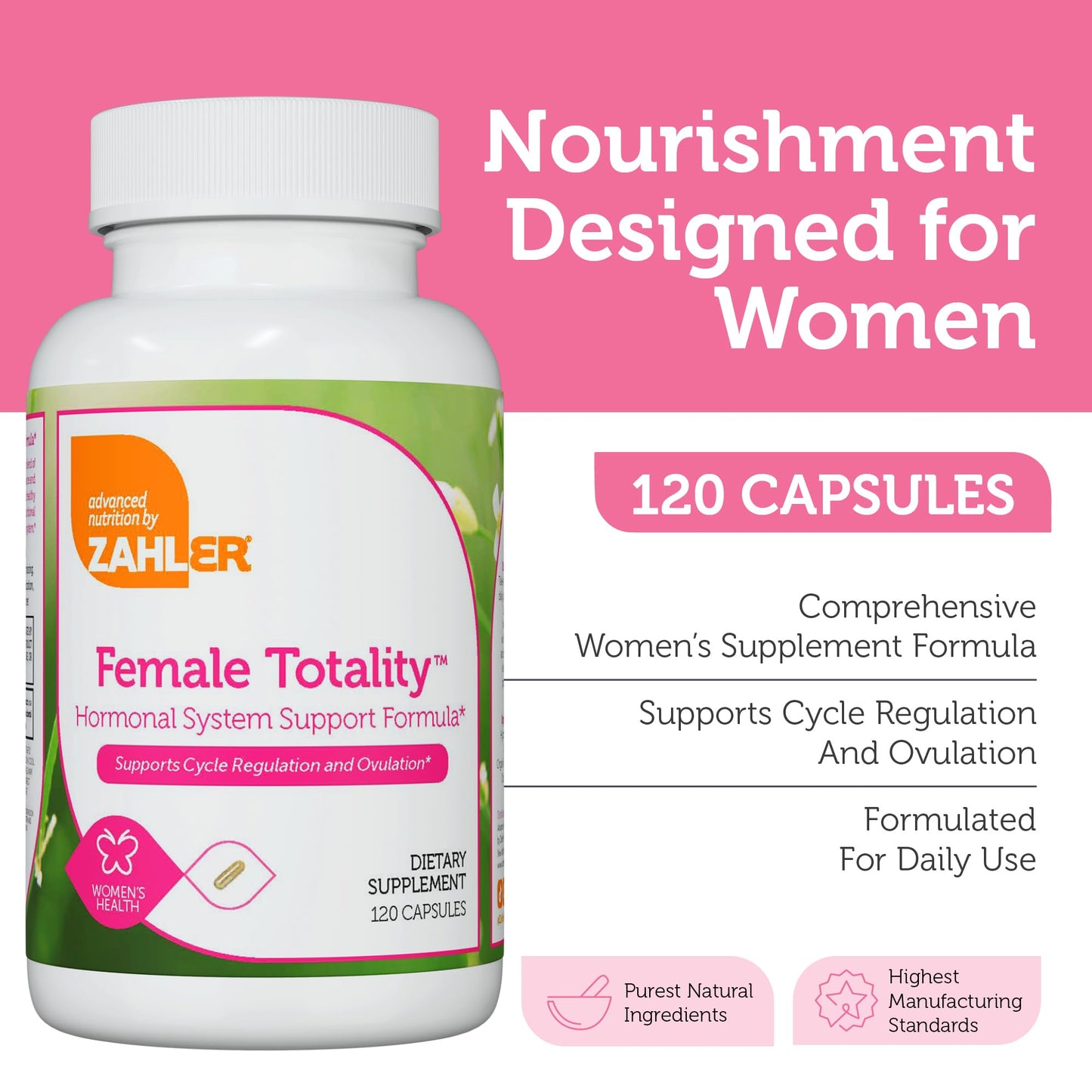 Zahler Female Totality Fertility Prenatal Vitamins 120 Capsules