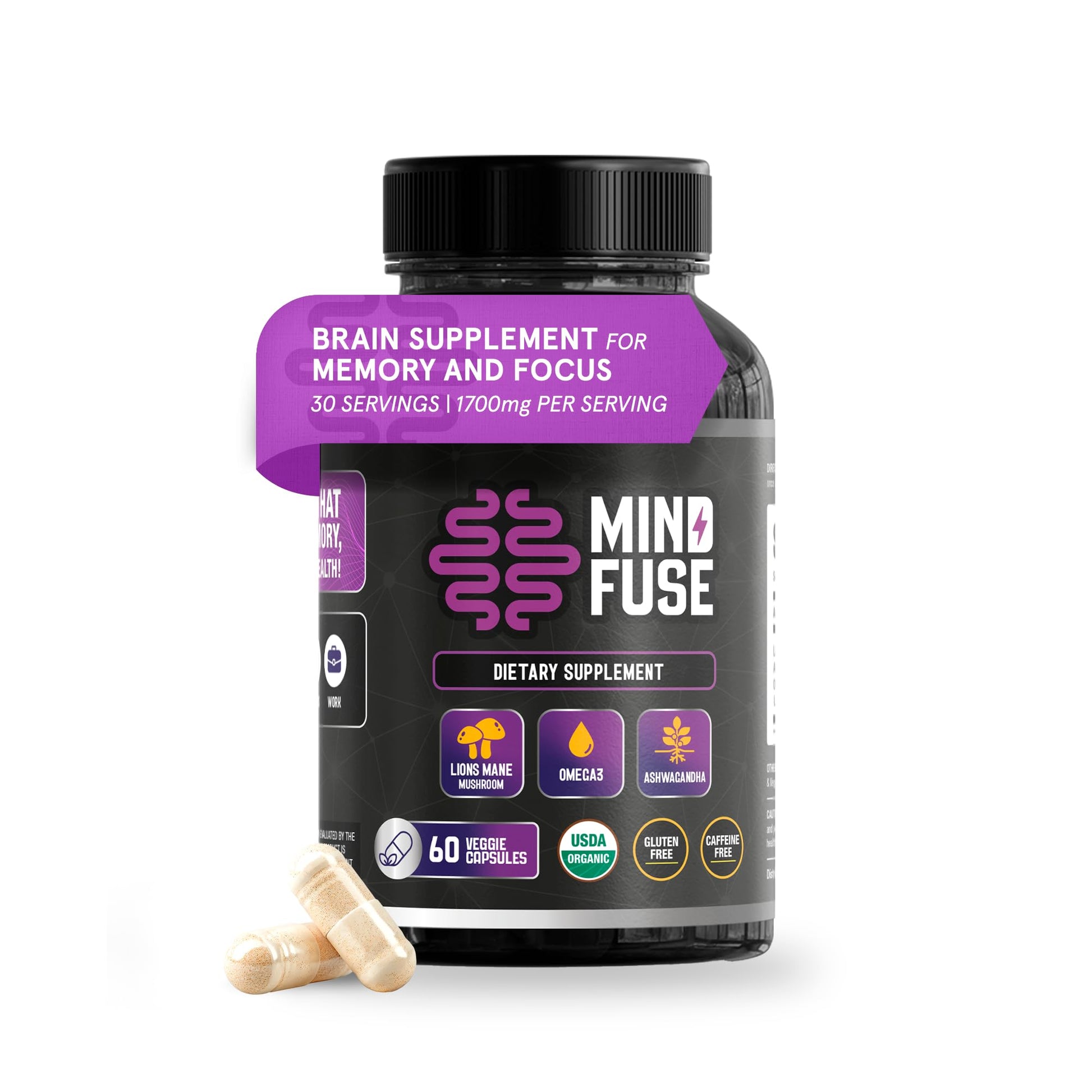 Mind Fuse Nootropic Memory Booster Capsule 60 Count