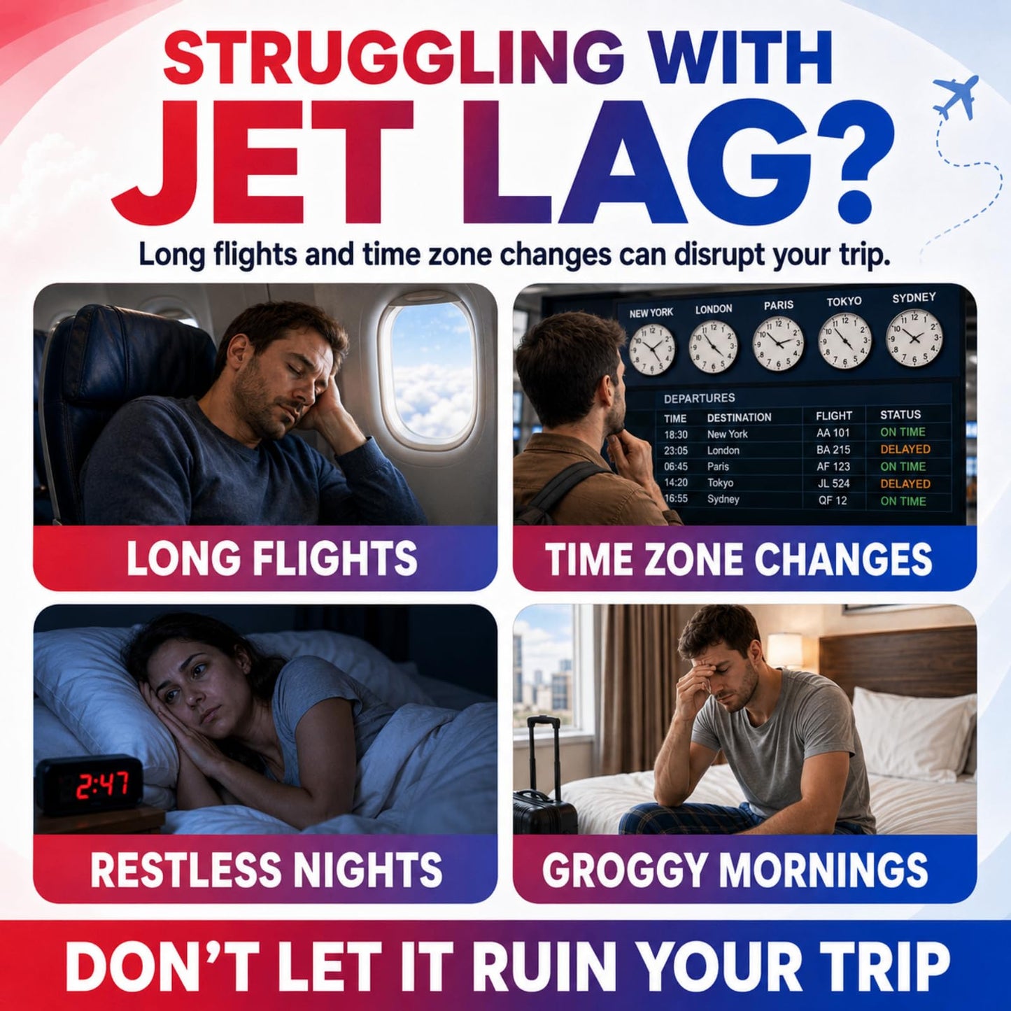Jorvinl Jet Lag Remedy for Travel, 20 Gummies