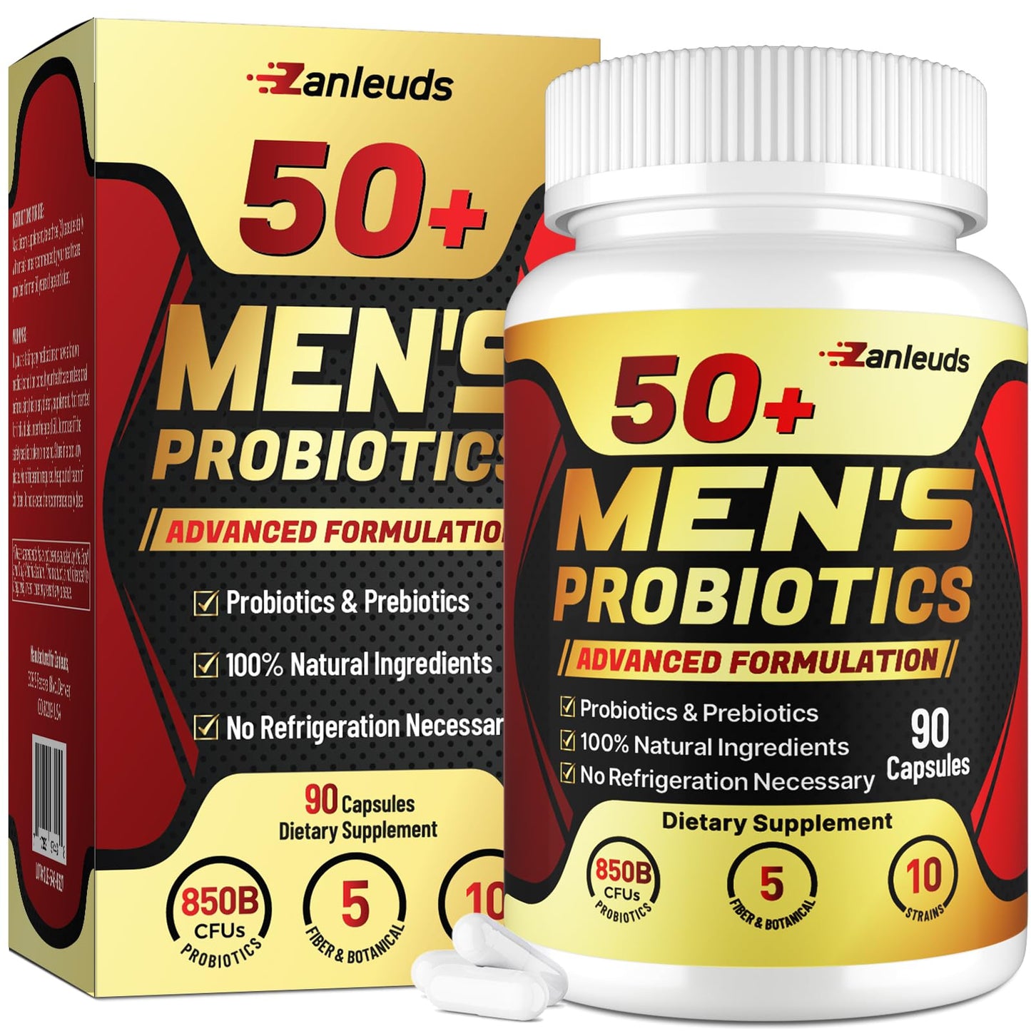 Zanleuds Probiotics for Men 50+ Capsule, 90 Count