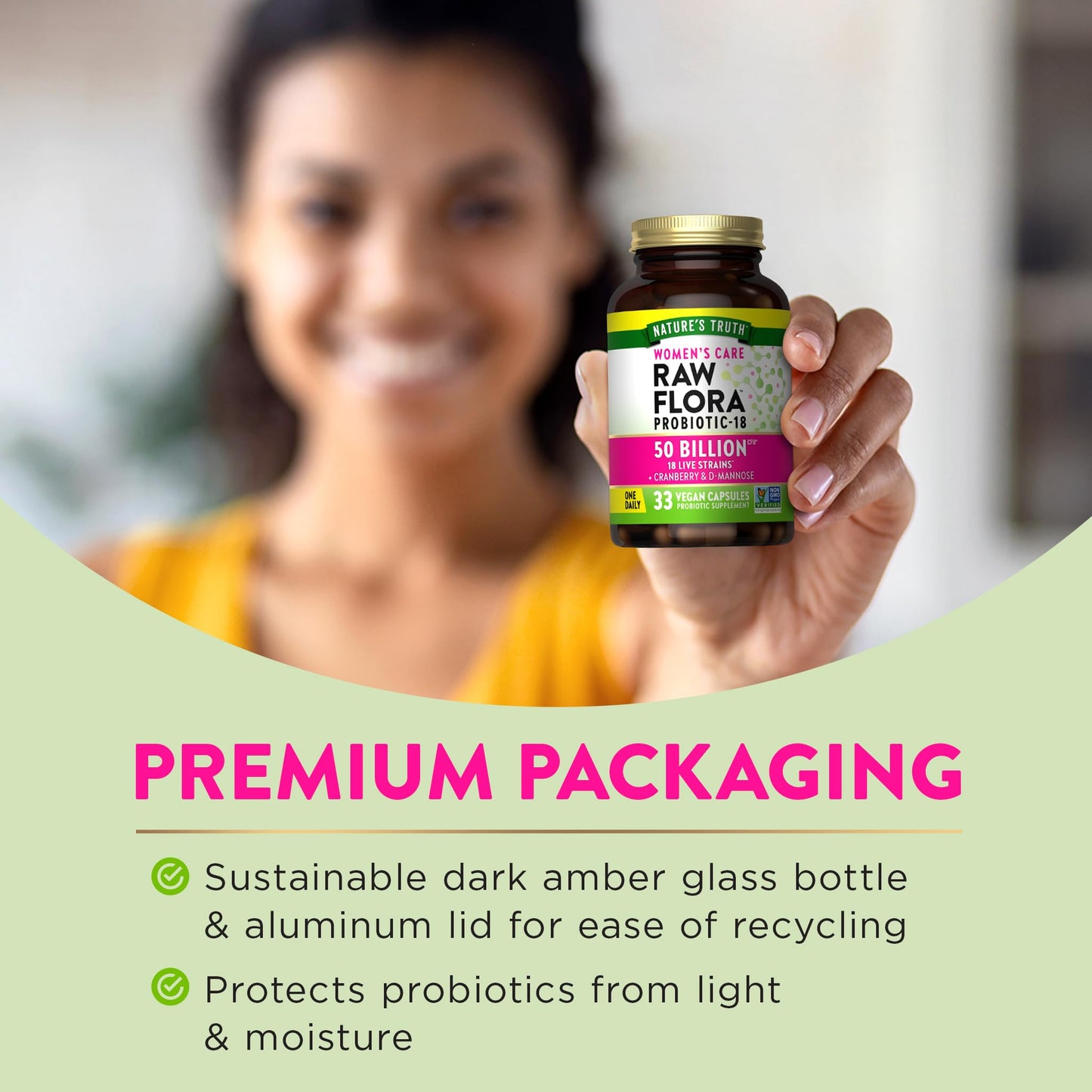 Raw Flora Probiotics for Women Capsules, 33 Count
