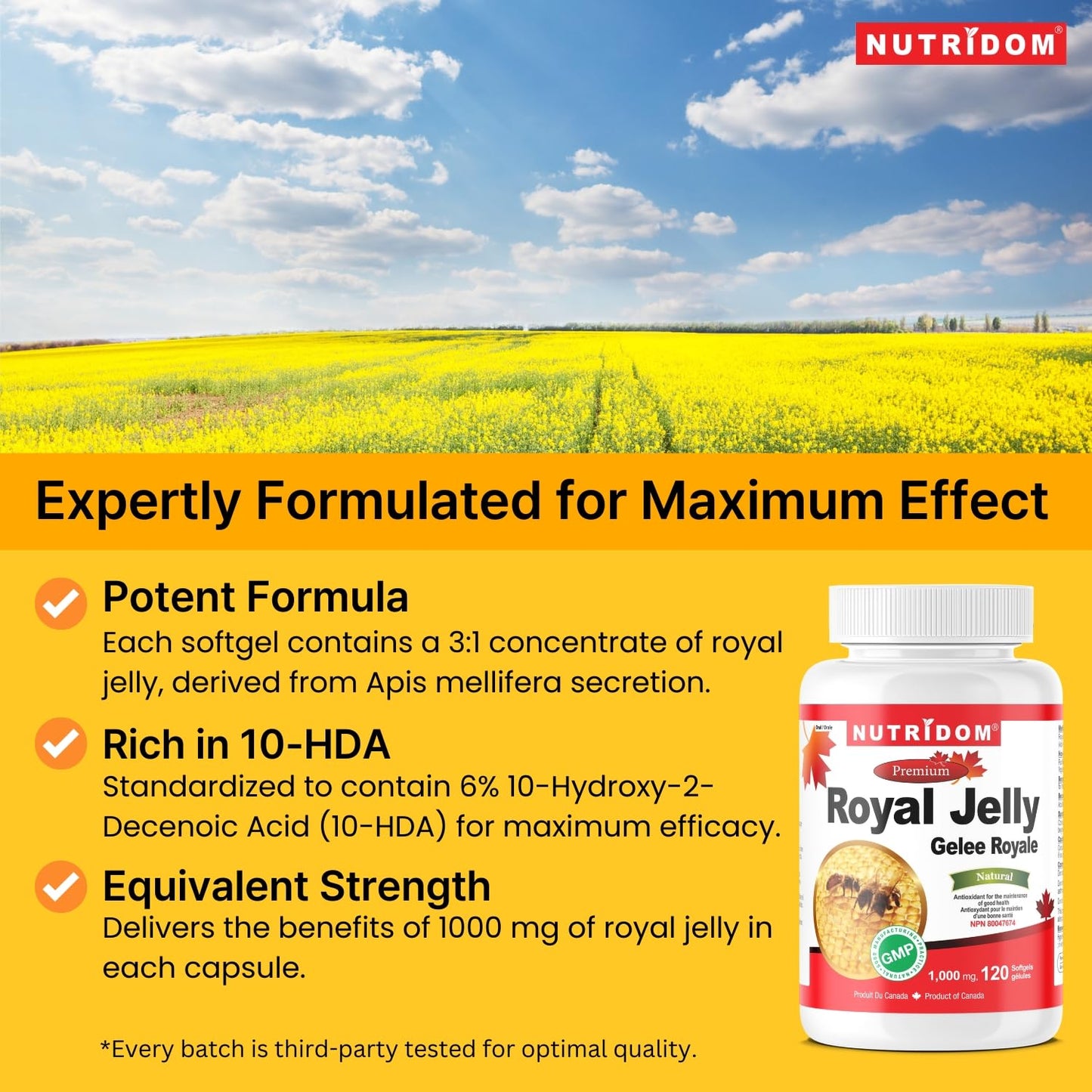 Nutridom Royal Jelly 1000mg Softgels 120 Count