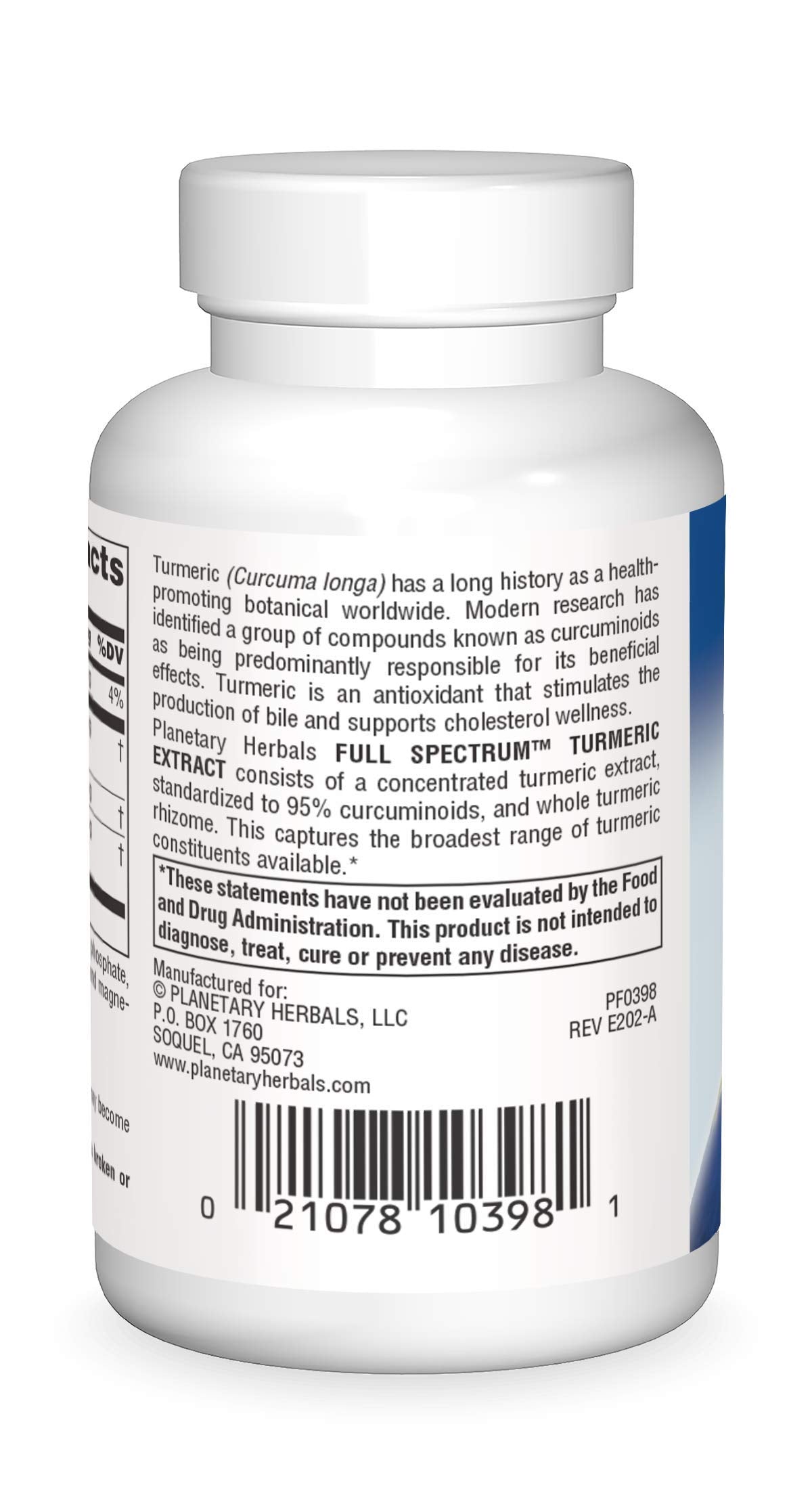 Planetary Herbals Full Spectrum Turmeric Extract Tablets, 450 mg, 60 Count