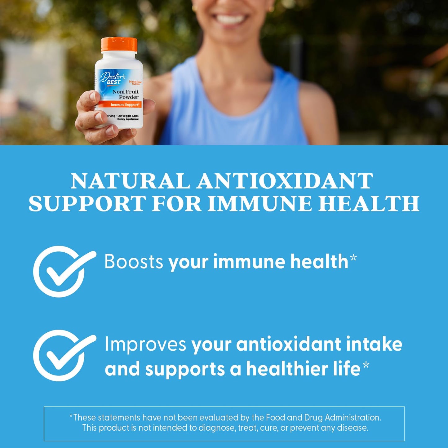 Doctor's Best Noni Fruit Powder Supplement Noni Veggie Capsules 1300 mg Per Serving 120 Count