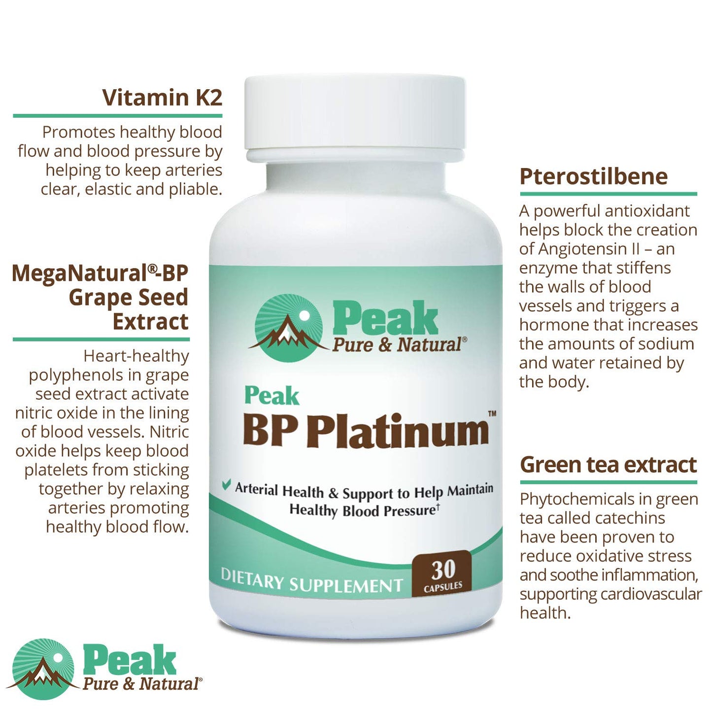 Peak Pure & Natural Peak BP Platinum, 30 Capsules