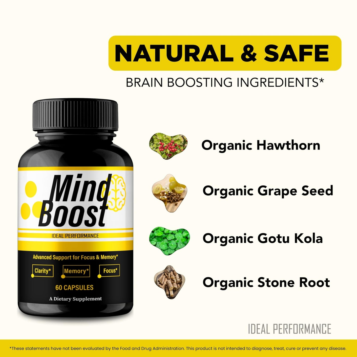 IDEAL PERFORMANCE Mind Boost Capsules, 60 Count