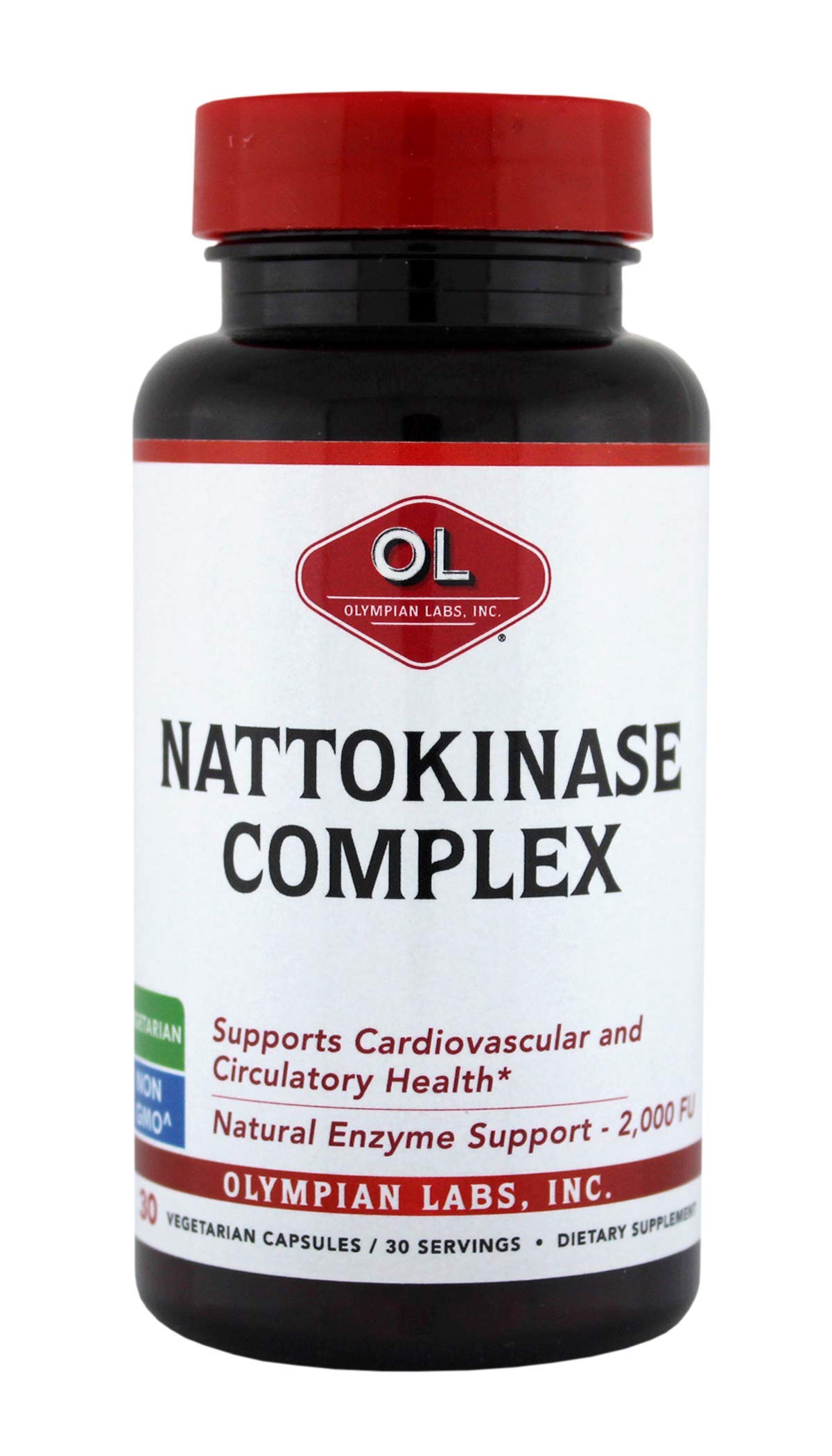 Olympian Labs Nattokinase Complex with Grape Seed Extract, 30 Capsules