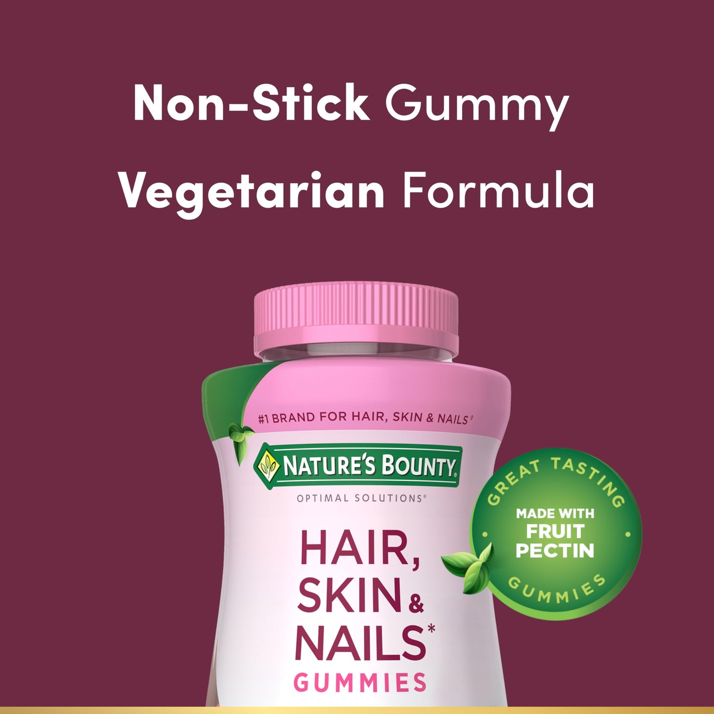 Nature's Bounty Optimal Solutions Hair, Skin & Nails Pectin Gummies 200 Count