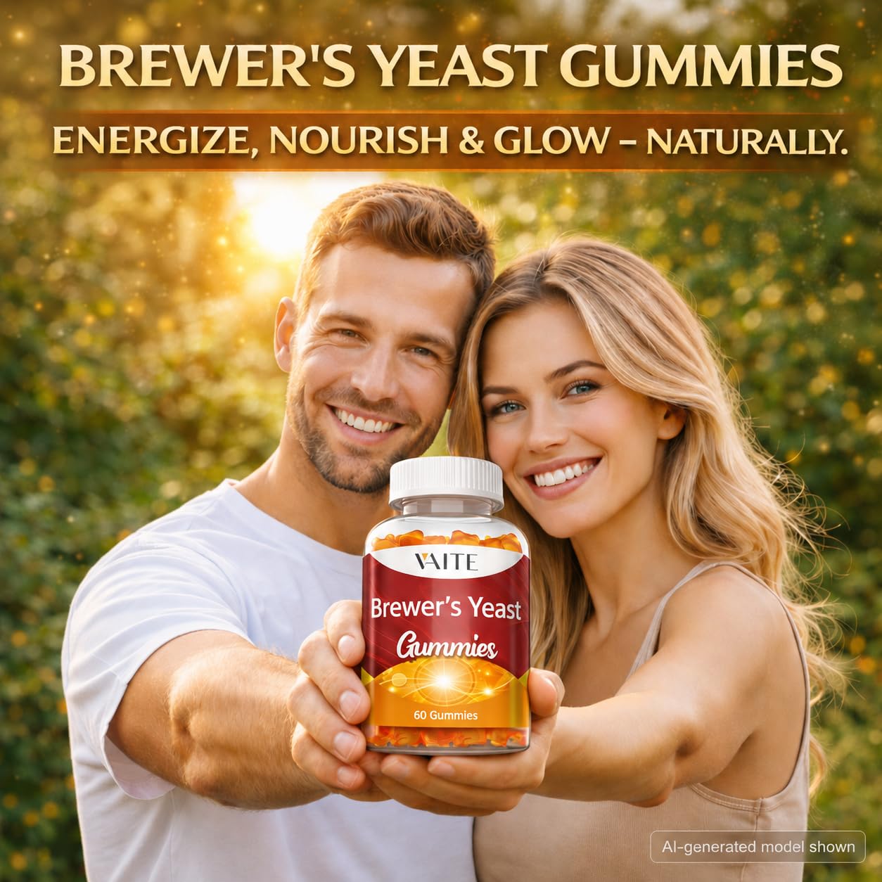VAITE Brewer's Yeast Supplement Gummies 2000mg, 60 Gummies