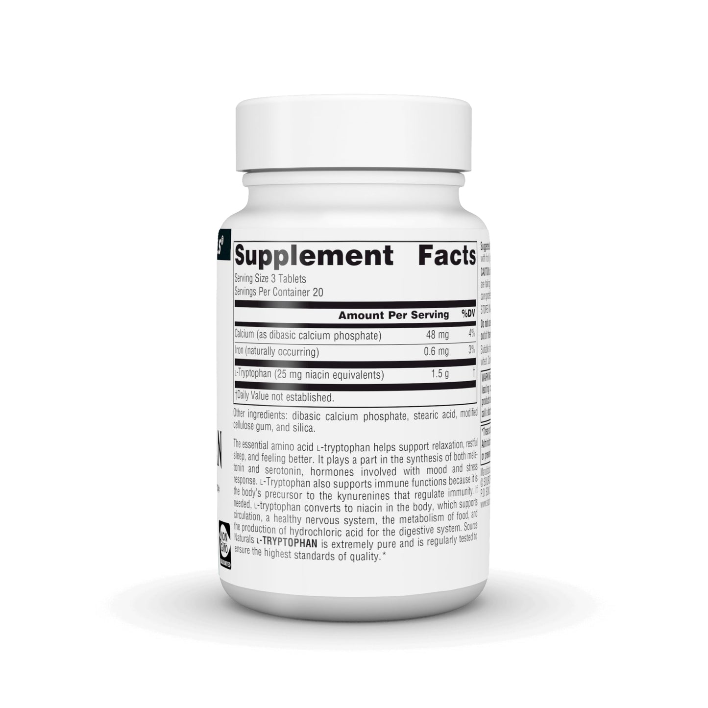 Source Naturals L-Tryptophan 500mg Tablet, 60 Tablets