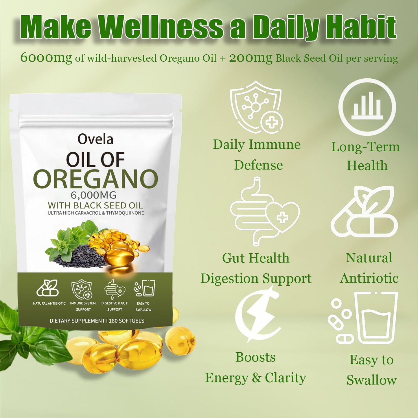 Ixarco Oil of Oregano with Black Seed Oil Softgels, 1 Count