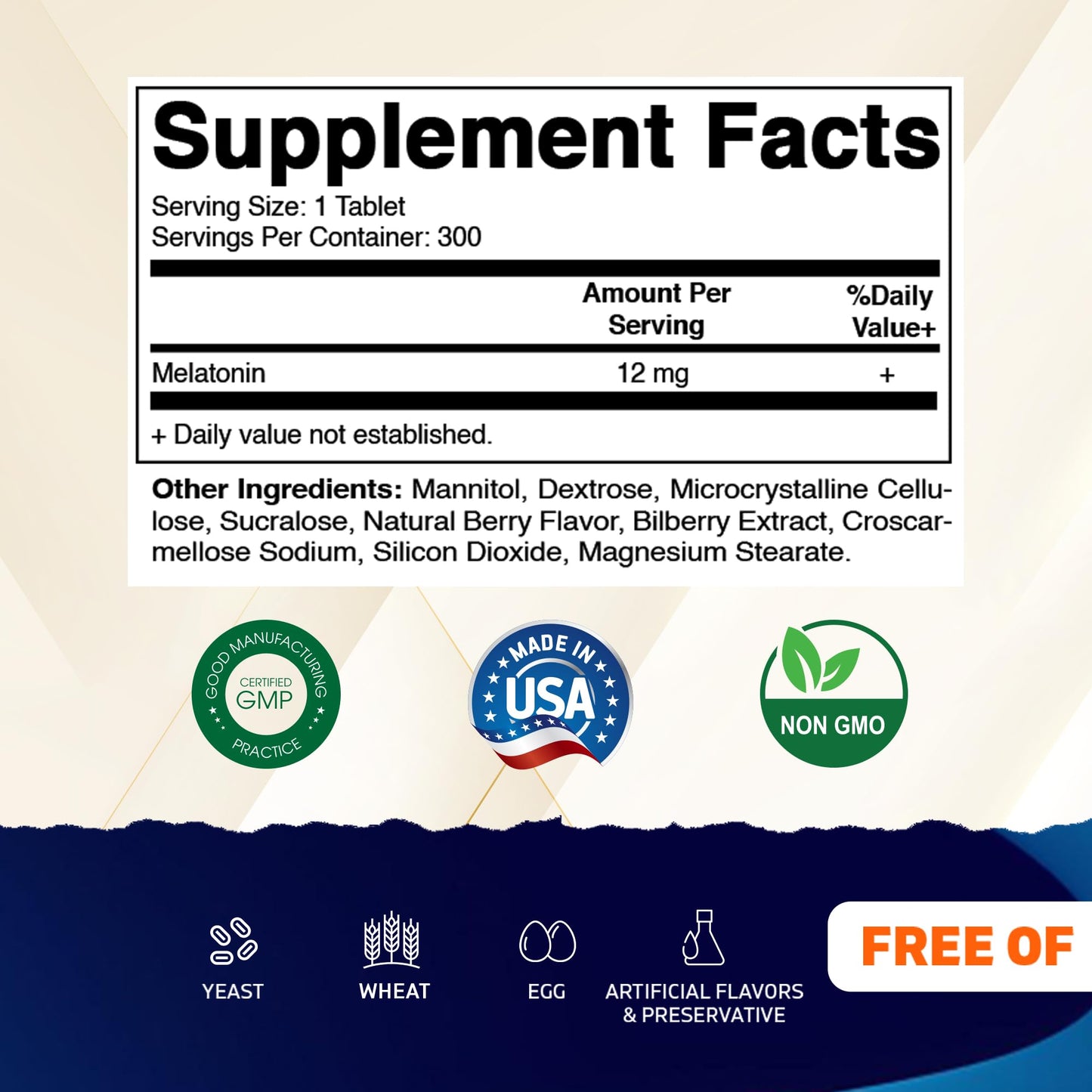 Vitamatic Melatonin 12 mg Tablet, 300 Tablets