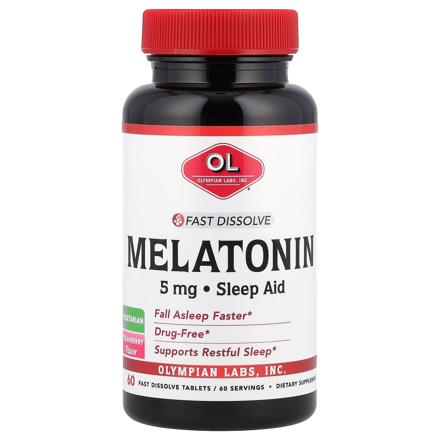 Olympian Labs Melatonin 5mg Fast Dissolve Tablets, 60 Count