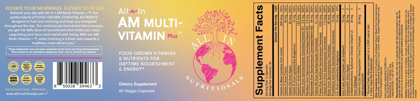 All In Nutritionals AM Multi-Vitamin + Capsule 60 Count