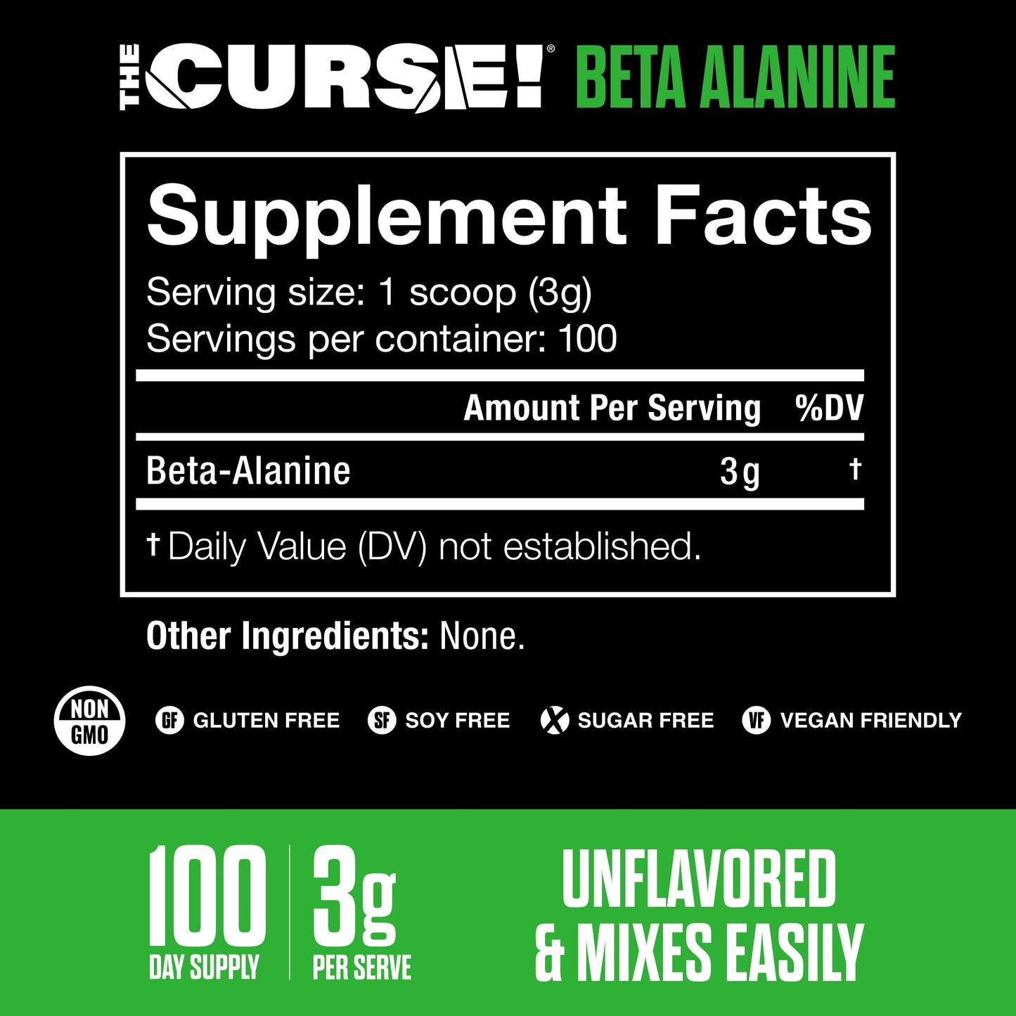JNX SPORTS The Curse! Beta Alanine Powder 10 Ounce