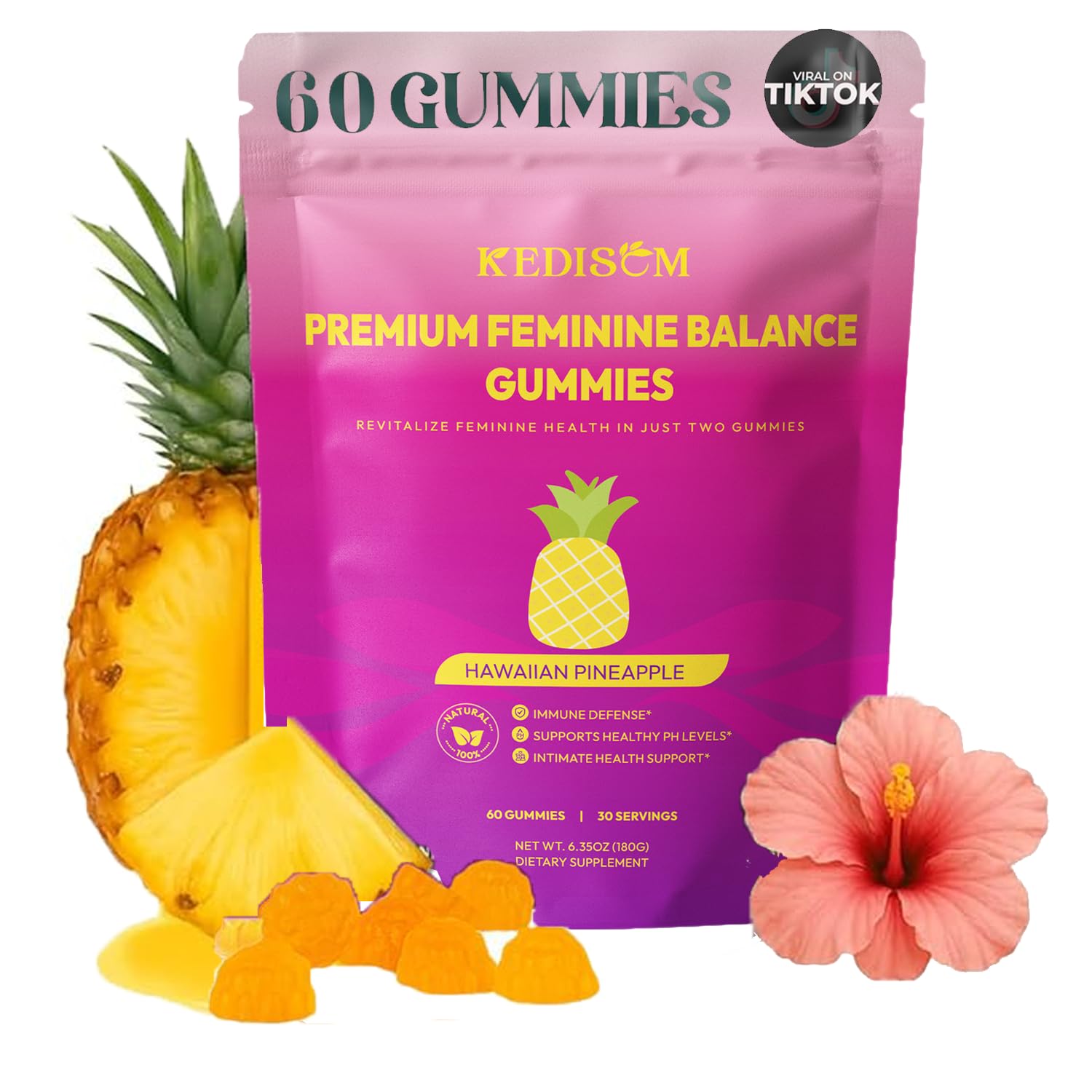 KEDISOM Premium Feminine Balance Gummies - 60 Gummies