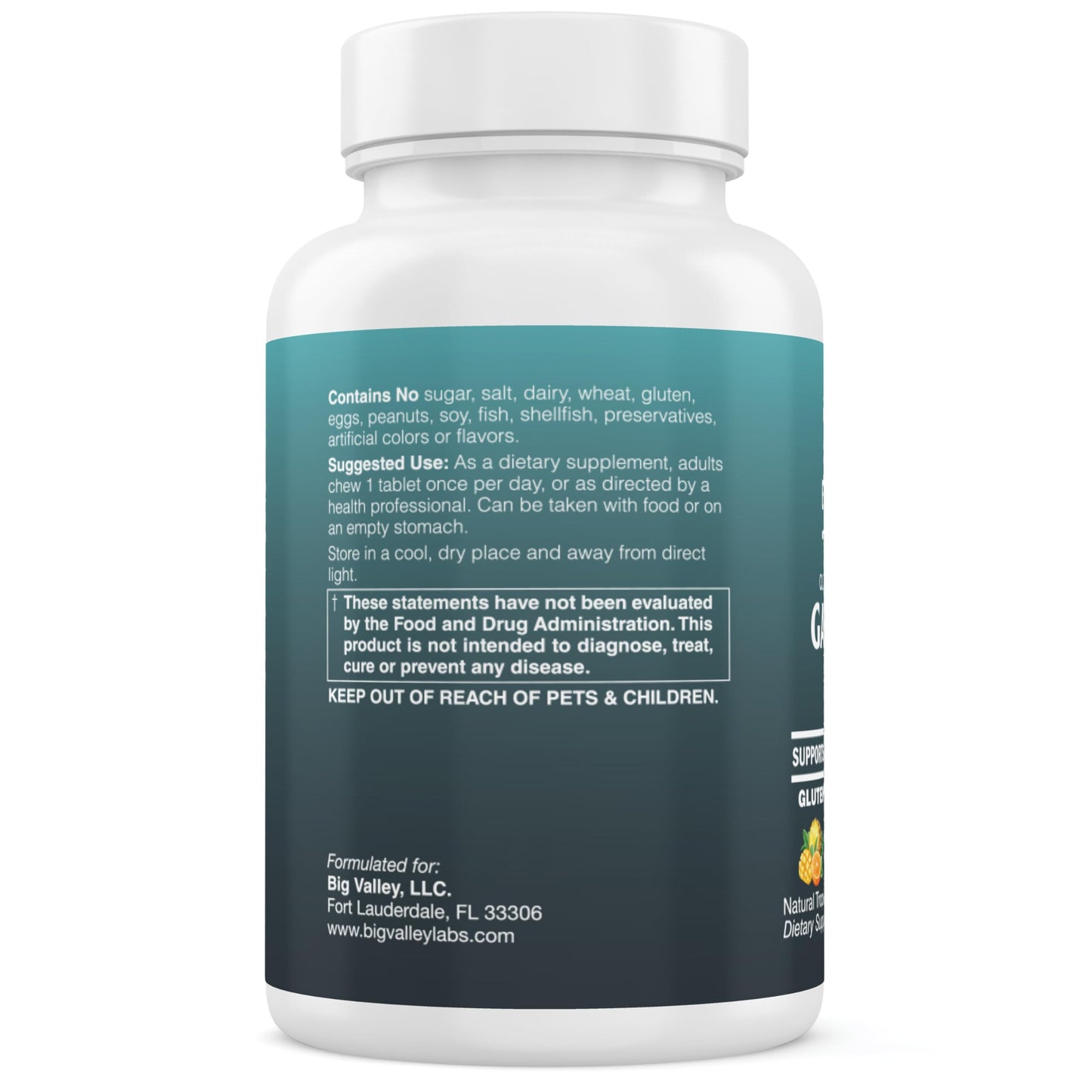 Big Valley Labs GABA 200 mg Chewable Tablets 30 Count
